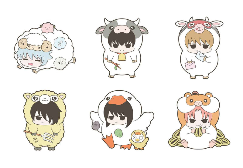 GINTAMA MEGAHOUSE RUBBER MASCOT PRINCE OF HATA LOVE & PIECE FARM (Set of 6 Characters)