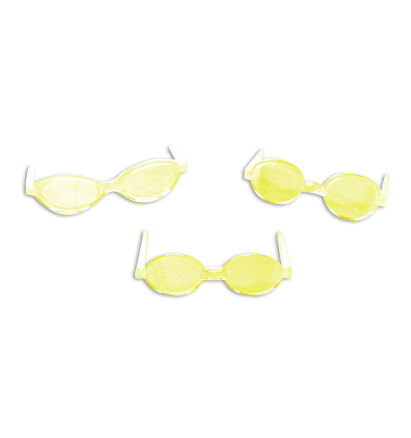 MODELING SUPPLY PLUM GLASSES ACCESSORIES-3 [YELLOW COLOUR]