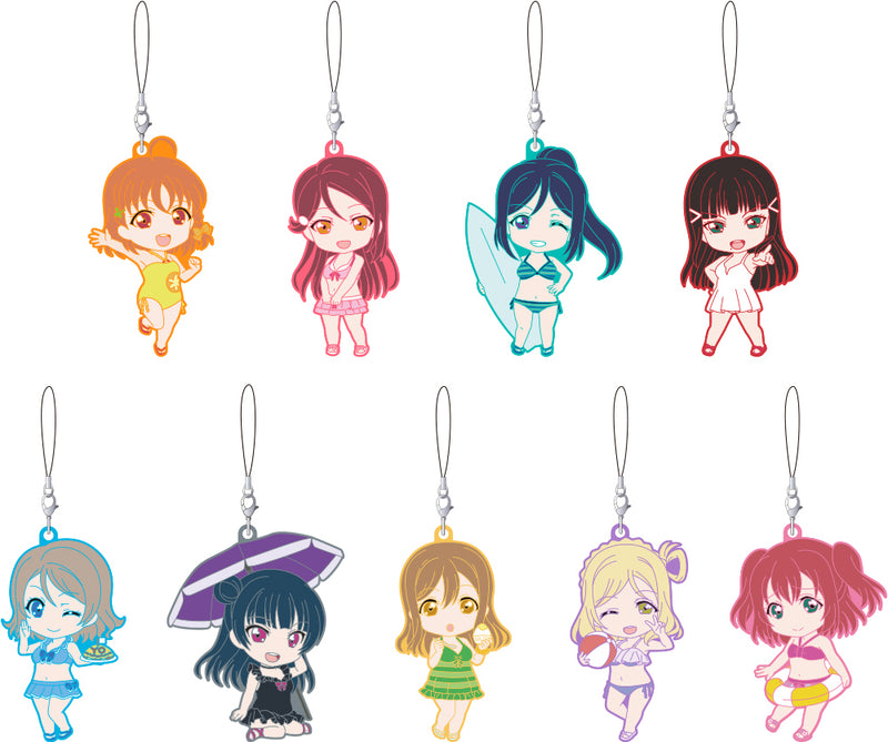 Love Live! Sunshine!! Nendoroid Plus Collectible Rubber Straps: LoveLive!Sunshine!! Swimsuit Ver. (Set of 9 Characters)