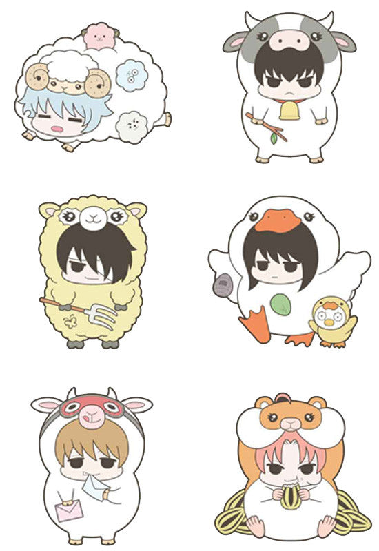 GINTAMA MEGAHOUSE RUBBER MASCOT PRINCE OF HATA LOVE & PIECE FARM (Set of 6 Characters)