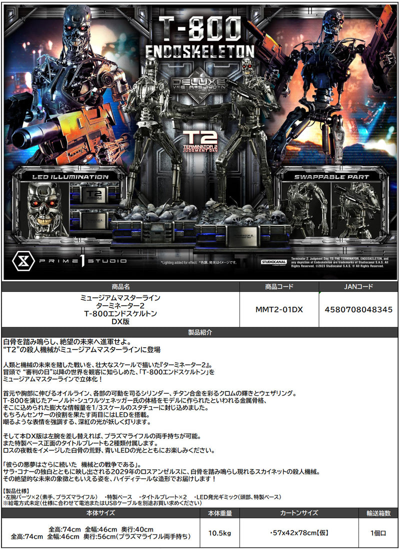 Terminator 2: Judgment Day Prime 1 Studio Museum Masterline T-800 Endoskeleton DX Edition MMT2-01DX