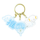 Sanrio Characters Yamano Shigyou Sukipi 3 Charm Key Chain Blue & White