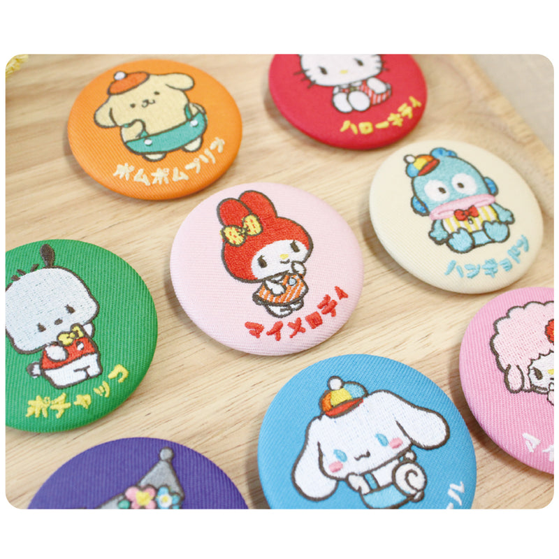 Sanrio Characters Yamano Shigyou Retro Pop Series Secret Embroidery Can Badge (1 Random)