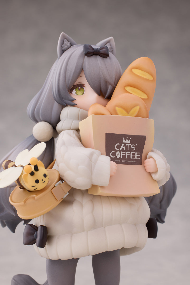 TEA TIME CATS SCENE RIBOSE DLC SERIES CAT TOWN BAKERY CUSTOMER NON-SCALE FIGURINE