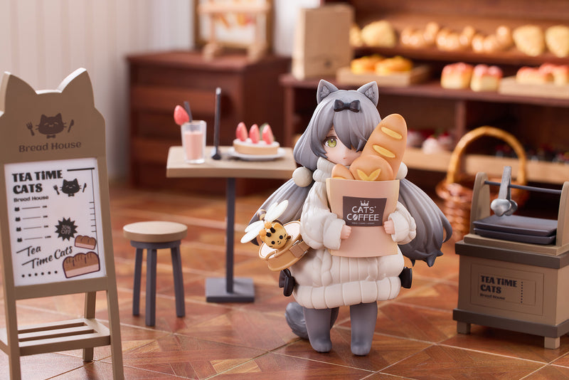 TEA TIME CATS SCENE RIBOSE DLC SERIES CAT TOWN BAKERY CUSTOMER NON-SCALE FIGURINE