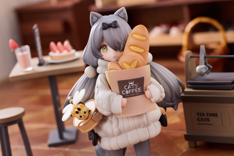 TEA TIME CATS SCENE RIBOSE DLC SERIES CAT TOWN BAKERY CUSTOMER NON-SCALE FIGURINE
