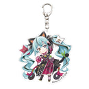 Hatsune Miku x Maneki-neko KADOKAWA Acrylic Key Chain Art by Rassu Black Cat