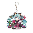 Hatsune Miku x Maneki-neko KADOKAWA Acrylic Key Chain Art by Rassu Black Cat