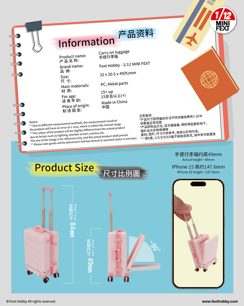 FEXT HOBBY MINI FEXT CARRY ON SERIES 1/12 SCALE TRADING MINIATURE (re-run)