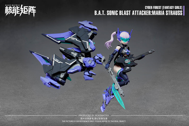 CYBER FOREST FANTASY GIRLS NUKE MATRIX FF0115 B.A.T. SONIC BLAST ATTACKER: MARIA STRAUSS PLASTIC MODEL KIT