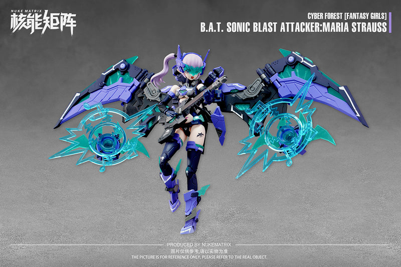 CYBER FOREST FANTASY GIRLS NUKE MATRIX FF0115 B.A.T. SONIC BLAST ATTACKER: MARIA STRAUSS PLASTIC MODEL KIT
