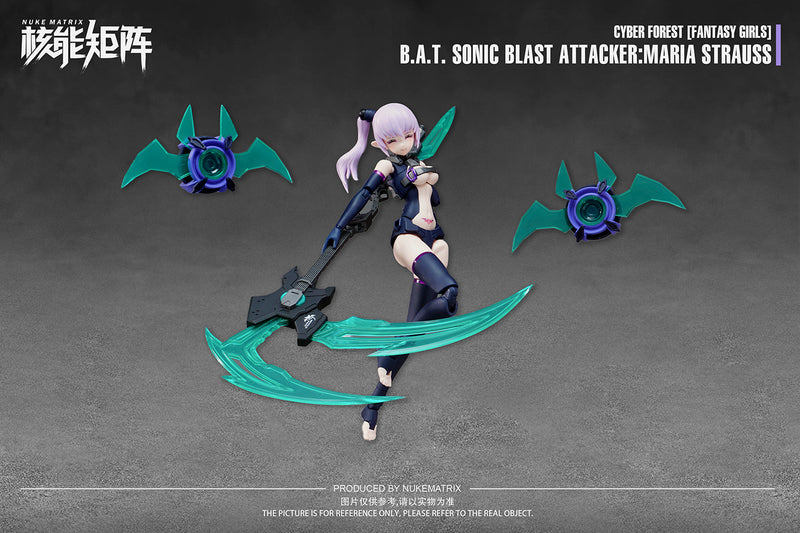 CYBER FOREST FANTASY GIRLS NUKE MATRIX FF0115 B.A.T. SONIC BLAST ATTACKER: MARIA STRAUSS PLASTIC MODEL KIT