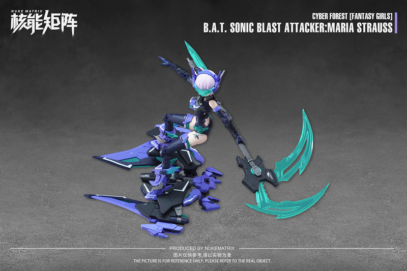 CYBER FOREST FANTASY GIRLS NUKE MATRIX FF0115 B.A.T. SONIC BLAST ATTACKER: MARIA STRAUSS PLASTIC MODEL KIT
