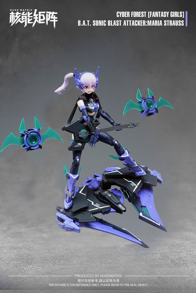 CYBER FOREST FANTASY GIRLS NUKE MATRIX FF0115 B.A.T. SONIC BLAST ATTACKER: MARIA STRAUSS PLASTIC MODEL KIT