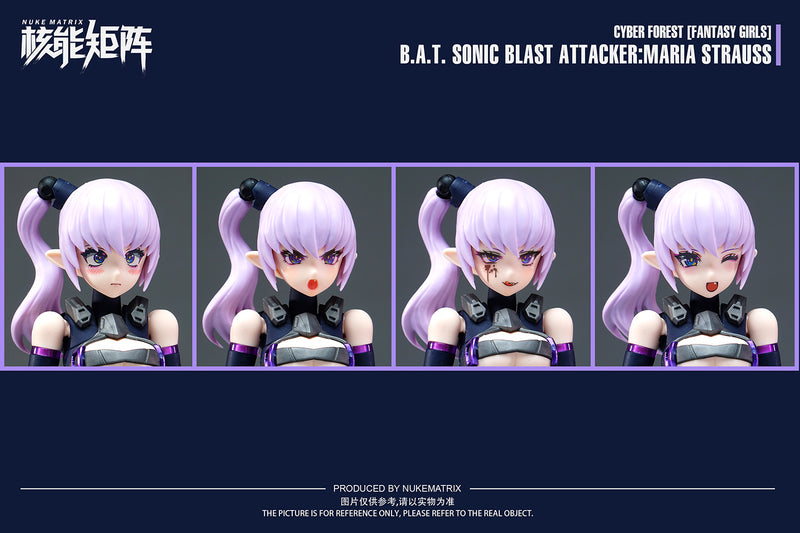 CYBER FOREST FANTASY GIRLS NUKE MATRIX FF0115 B.A.T. SONIC BLAST ATTACKER: MARIA STRAUSS PLASTIC MODEL KIT
