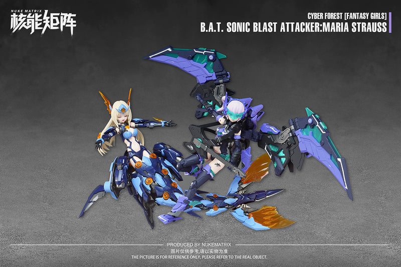 CYBER FOREST FANTASY GIRLS NUKE MATRIX FF0115 B.A.T. SONIC BLAST ATTACKER: MARIA STRAUSS PLASTIC MODEL KIT