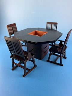 cobaanii mokei 1/12 Octagon Table & Chairs with Irori WZ-028
