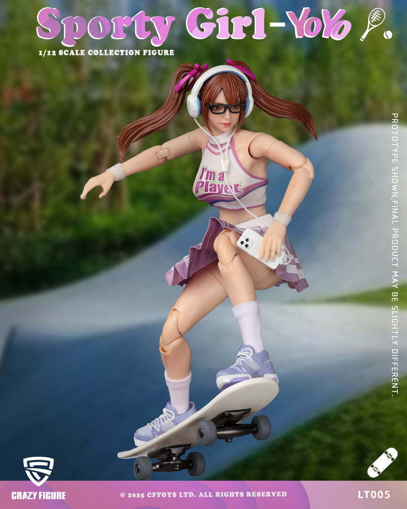 CRAZY FIGURE LT005 SPORTY GIRL YOYO 1/12 SCALE ACTION FIGURE