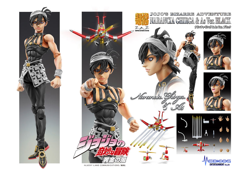 JoJo's Bizarre Adventure -Part V- Medicos Entertainment Super Action Statue Narancia Ghirga & Aerosmith Ver. Black