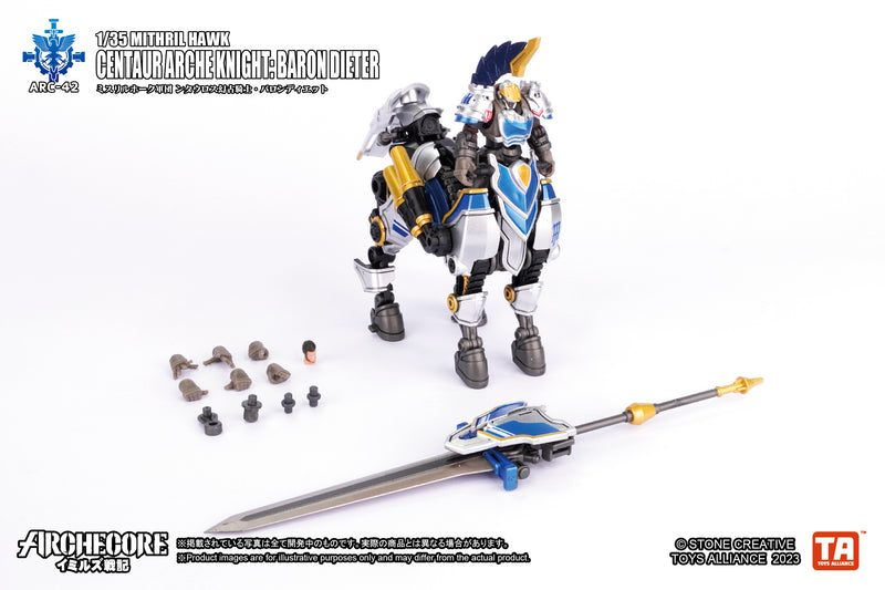 ARCHECORE SAGA OF YMIRUS TOYS ALLIANCE LIMITED ARC-42 1/35 SCALE MITHRIL HAWK CENTAUR ARCHE KNIGHT: BARON DIETER
