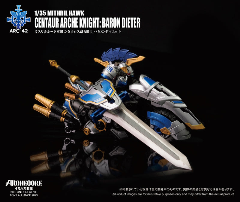 ARCHECORE SAGA OF YMIRUS TOYS ALLIANCE LIMITED ARC-42 1/35 SCALE MITHRIL HAWK CENTAUR ARCHE KNIGHT: BARON DIETER