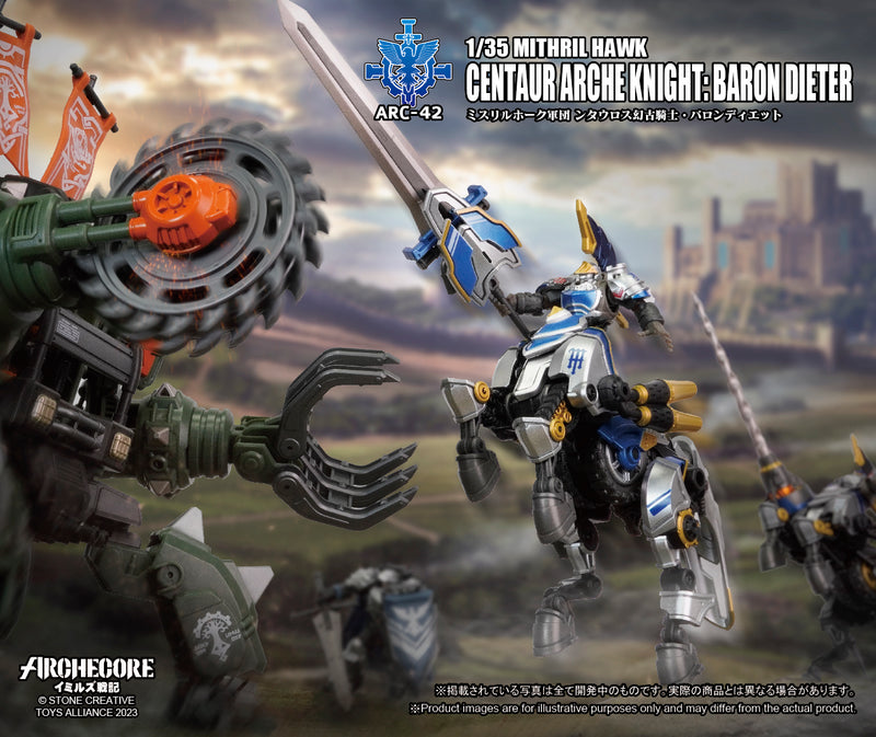 ARCHECORE SAGA OF YMIRUS TOYS ALLIANCE LIMITED ARC-42 1/35 SCALE MITHRIL HAWK CENTAUR ARCHE KNIGHT: BARON DIETER