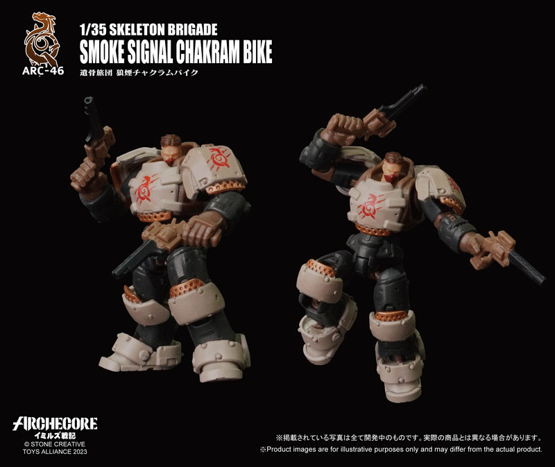 ARCHECORE SAGA OF YMIRUS TOYS ALLIANCE LIMITED ARC-46 1/35 SCALE SKELETON BRIGADE SMOKE SIGNAL CHAKRAM BIKE