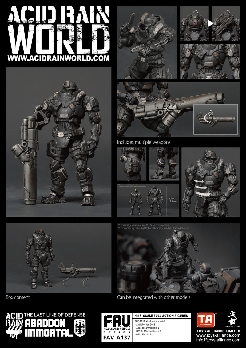 ACID RAIN TOYS ALLIANCE LIMITED 1/18 SCALE FAV-A137 ABADDON IMMORTAL