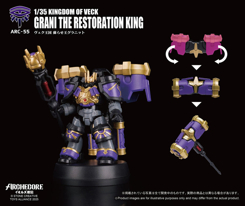 ARCHECORE SAGA OF YMIRUS TOYS ALLIANCE LIMITED SERIES 1/35 SCALE ARC-55 KINGDOM OF VECK GRANI THE RESTORATION KING