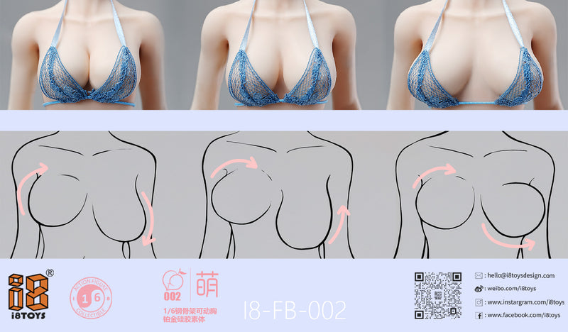 MENG SERIES I8TOYS 1/6 SCALE SEAMLESS ACTIONAL FEMALE BODY I8-FB-002-A (ARTICULATED BREAST VER.)