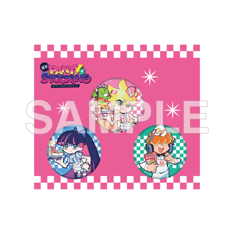 New Panty & Stocking with Garterbelt KADOKAWA Kirakira Can Badge Set American Diner Ver.