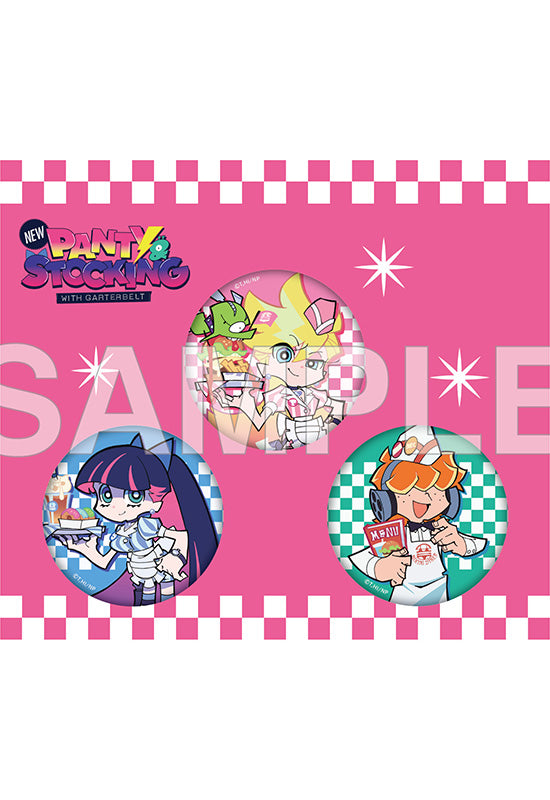 New Panty & Stocking with Garterbelt KADOKAWA Kirakira Can Badge Set American Diner Ver.