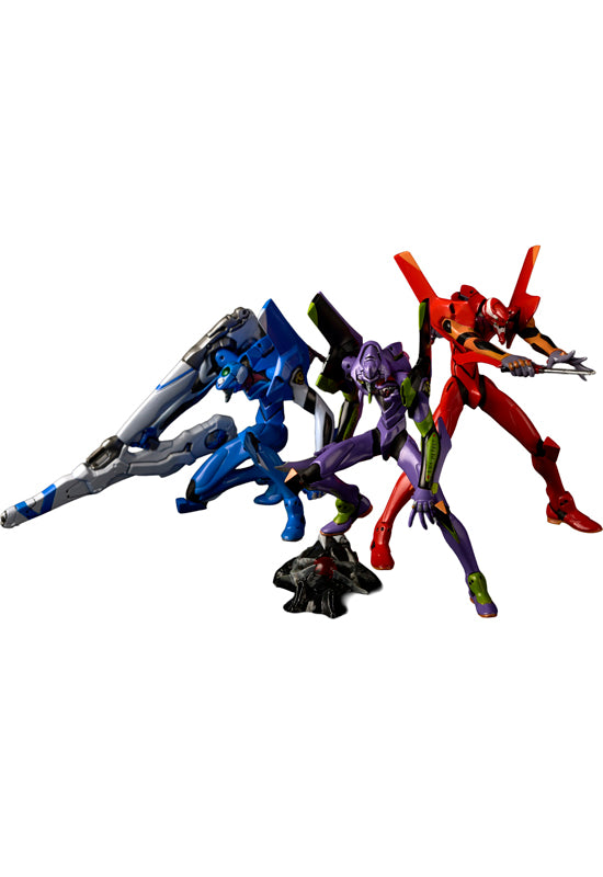 Evangelion Kaiyodo ARTPLA SCULPTURE WORKS Evangelion Unit-01 & Unit-02 & Unit-00 Kai Interception in Tokyo-3