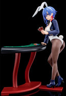 The Demon Sword Master of Excalibur Academy Nippon Columbia Sakuya Sieglinde wearing lapis lazuli blue bunny costume with Nip Slip Gimmick System