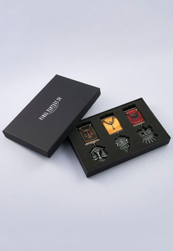 Final Fantasy XIV Square Enix Eorzea Three Continents Medal Style Brooch Set
