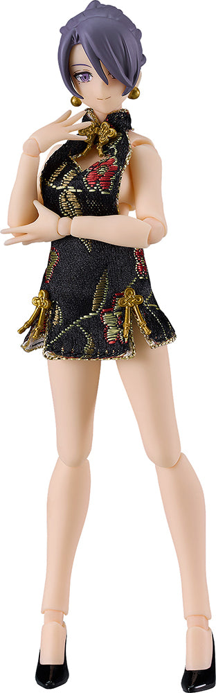 figma Styles Mini Skirt Chinese Dress (Black)