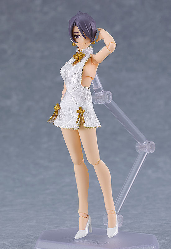 569b figma Female Body (Mika) with Mini Skirt Chinese Dress Outfit (White)