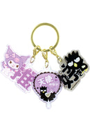 Sanrio Characters Yamano Shigyou Sukipi 3 Charm Key Chain Purple & Black