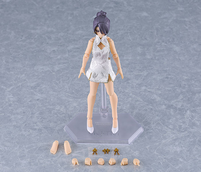 569b figma Female Body (Mika) with Mini Skirt Chinese Dress Outfit (White)