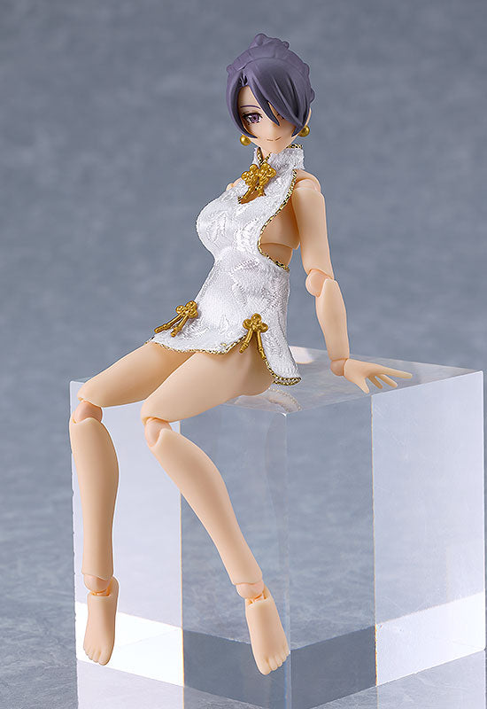 569b figma Female Body (Mika) with Mini Skirt Chinese Dress Outfit (White)