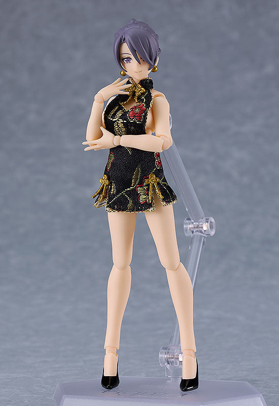 figma Styles Mini Skirt Chinese Dress (Black)