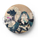 HATUNE MIKU×KATSUSHIKA HOKUSAI Presence CO., LTD. iXima Large Pinback Button The Great Wave off Kanagawa/Fine Wind, Clear Morning