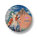 HATUNE MIKU×KATSUSHIKA HOKUSAI Presence CO., LTD. iXima Large Pinback Button The Great Wave off Kanagawa/Fine Wind, Clear Morning