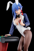 The Demon Sword Master of Excalibur Academy Nippon Columbia Sakuya Sieglinde wearing lapis lazuli blue bunny costume with Nip Slip Gimmick System