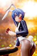 The Demon Sword Master of Excalibur Academy Nippon Columbia Sakuya Sieglinde wearing lapis lazuli blue bunny costume with Nip Slip Gimmick System