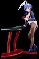 The Demon Sword Master of Excalibur Academy Nippon Columbia Sakuya Sieglinde wearing lapis lazuli blue bunny costume with Nip Slip Gimmick System