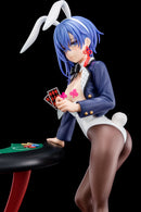 The Demon Sword Master of Excalibur Academy Nippon Columbia Sakuya Sieglinde wearing lapis lazuli blue bunny costume with Nip Slip Gimmick System