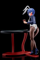 The Demon Sword Master of Excalibur Academy Nippon Columbia Sakuya Sieglinde wearing lapis lazuli blue bunny costume with Nip Slip Gimmick System