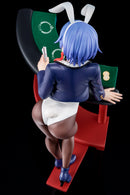 The Demon Sword Master of Excalibur Academy Nippon Columbia Sakuya Sieglinde wearing lapis lazuli blue bunny costume with Nip Slip Gimmick System