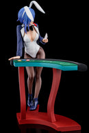The Demon Sword Master of Excalibur Academy Nippon Columbia Sakuya Sieglinde wearing lapis lazuli blue bunny costume with Nip Slip Gimmick System